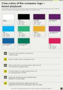 Core Colors Of The Company Logo Brand Playbook One Pager Sample Example Document