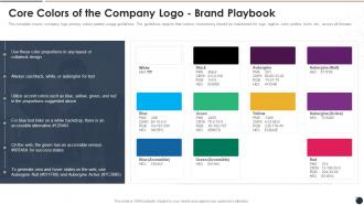 Core Colors Of The Company Logo Brand Playbook Ppt Outline Show