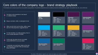 Core Colors Of The Company Logo Brand Strategy Playbook Ppt Background