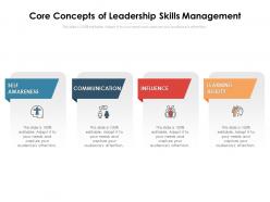 Core Concepts Of Leadership Skills Management