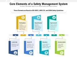 Core elements of a safety management system