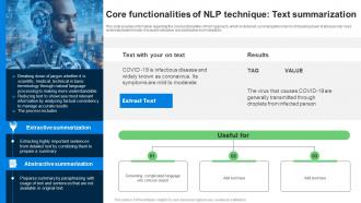 Core Functionalities Explore Natural Language Processing NLP AI SS V