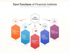 Core functions of financial institute
