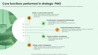 Core Functions Performed In Strategic PMO