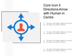 Core icon 4 directions arrow with human in centre