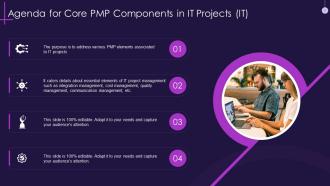 Core pmp components in it projects it powerpoint presentation slides