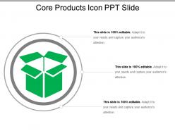 Core products icon ppt slide