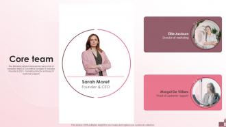 Core Team Beauty Products Company Investment Funding Elevator Pitch Deck