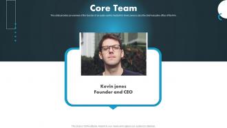 Core Team Blue Wire Pre Seed Investor Funding Elevator Pitch Deck