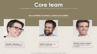 Core Team Business Management Fundraising Pitch Deck