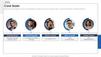 Core Team Data Warehousing Investor Funding Elevator Pitch Deck