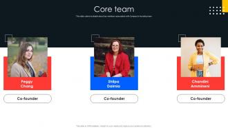 Core Team Digital Learning Platforms Investor Funding Elevator Pitch Deck