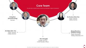 Core Team Huawei Investor Funding Elevator Pitch Deck