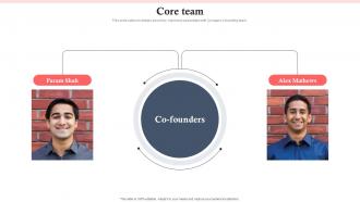 Core Team Manufacturing Operations Software Company Investor Funding Elevator Pitch Deck