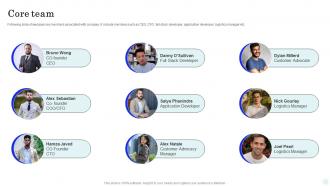 Core Team Online Trading Platform Investor Funding Elevator Pitch Deck
