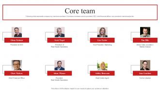 Core Team Redfin Investor Funding Elevator Pitch Deck