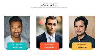 Core Team Social Media Platform Investor Funding Elevator Pitch Deck