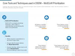 Core tools and techniques used in dsdm moscow prioritization dynamic system development model it