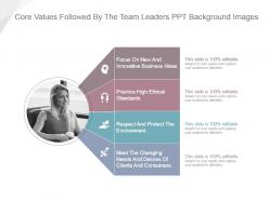 Core values followed by the team leaders ppt background images