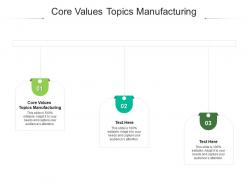 Core values topics manufacturing ppt powerpoint presentation visual aids backgrounds cpb