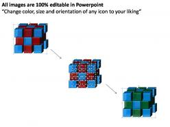 Corner pieces of cube signify important concets powerpoint templates