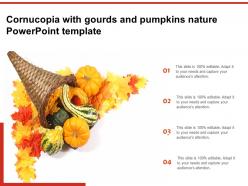 Cornucopia with gourds and pumpkins nature powerpoint template