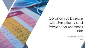 Coronavirus Disease With Symptoms And Prevention Methods Risk PPT Slides AT
