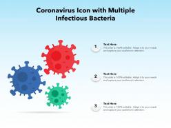 Coronavirus icon with multiple infectious bacteria