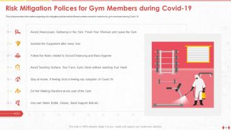 Coronavirus impact assessment and mitigation strategies in gym industry complete deck