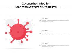 Coronavirus infection icon with scattered organisms