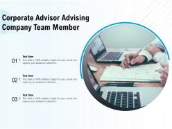 Corporate advisor advising company team member
