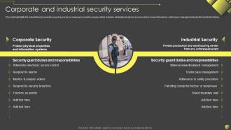Corporate And Industrial Security Services Security And Manpower Services Company Profile