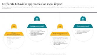 Corporate Behaviour Approaches For Social Impact