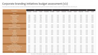 Corporate Branding Initiatives Budget Assessment Product Corporate And Umbrella Branding