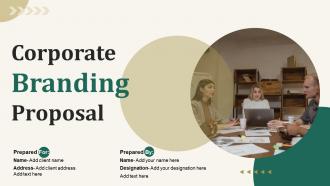 Corporate Branding Proposal powerpoint Presentation Slides