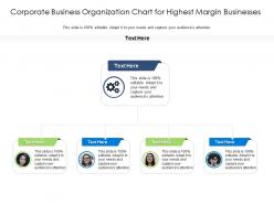 Corporate business organization chart for highest margin businesses infographic template
