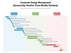 Corporate change management sponsorship timeline three months roadmap