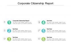 Corporate citizenship report ppt powerpoint presentation outline templates cpb