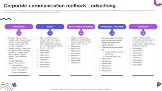 Corporate Communication Methods Advertising Event Communication