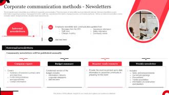 Corporate Communication Methods Newsletters Ppt Template Guidelines Strategy SS V