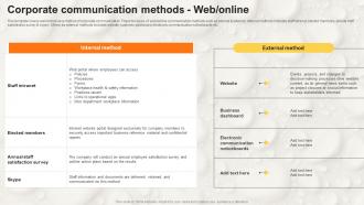 Corporate Communication Methods Web Online Stakeholder Communication Strategy SS V