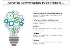 Corporate communications public relations performance review goals objectives cpb