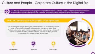 Corporate Culture In The Digital Era Training Ppt