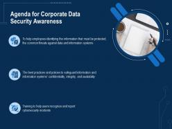 Corporate data security awareness agenda for corporate data security awareness ppt powerpoint ideas