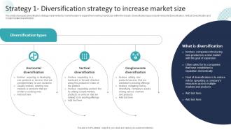 Corporate Dominance The Market Strategy 1 Diversification Strategy To Increase Market Strategy SS V