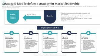 Corporate Dominance The Market Strategy 5 Mobile Defense Strategy For Market Leadership Strategy SS V