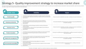 Corporate Dominance The Market Strategy 5 Quality Improvement Strategy To Increase Strategy SS V