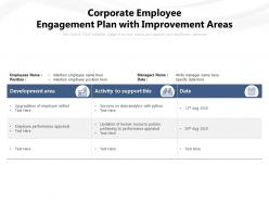 Corporate employee engagement plan with improvement areas