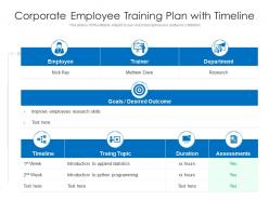 Corporate employee training plan with timeline
