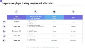 Corporate Employee Training Requirement With Status